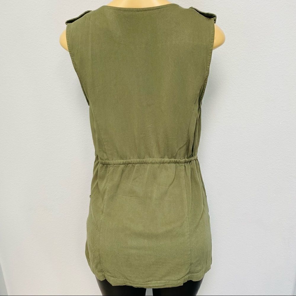 ModCloth Olive Haute Utility Cargo Drape Vest small - Picture 7 of 10